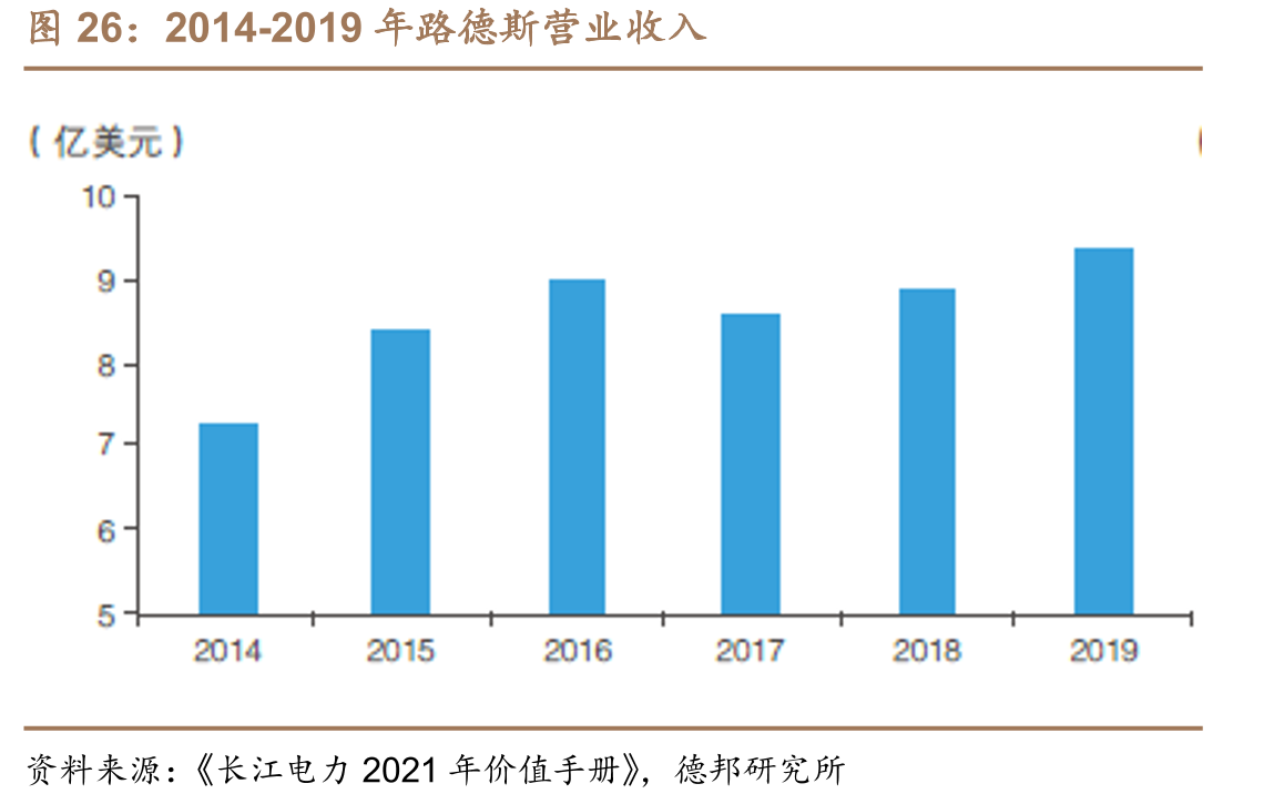 2014-2019年路德斯营业收入