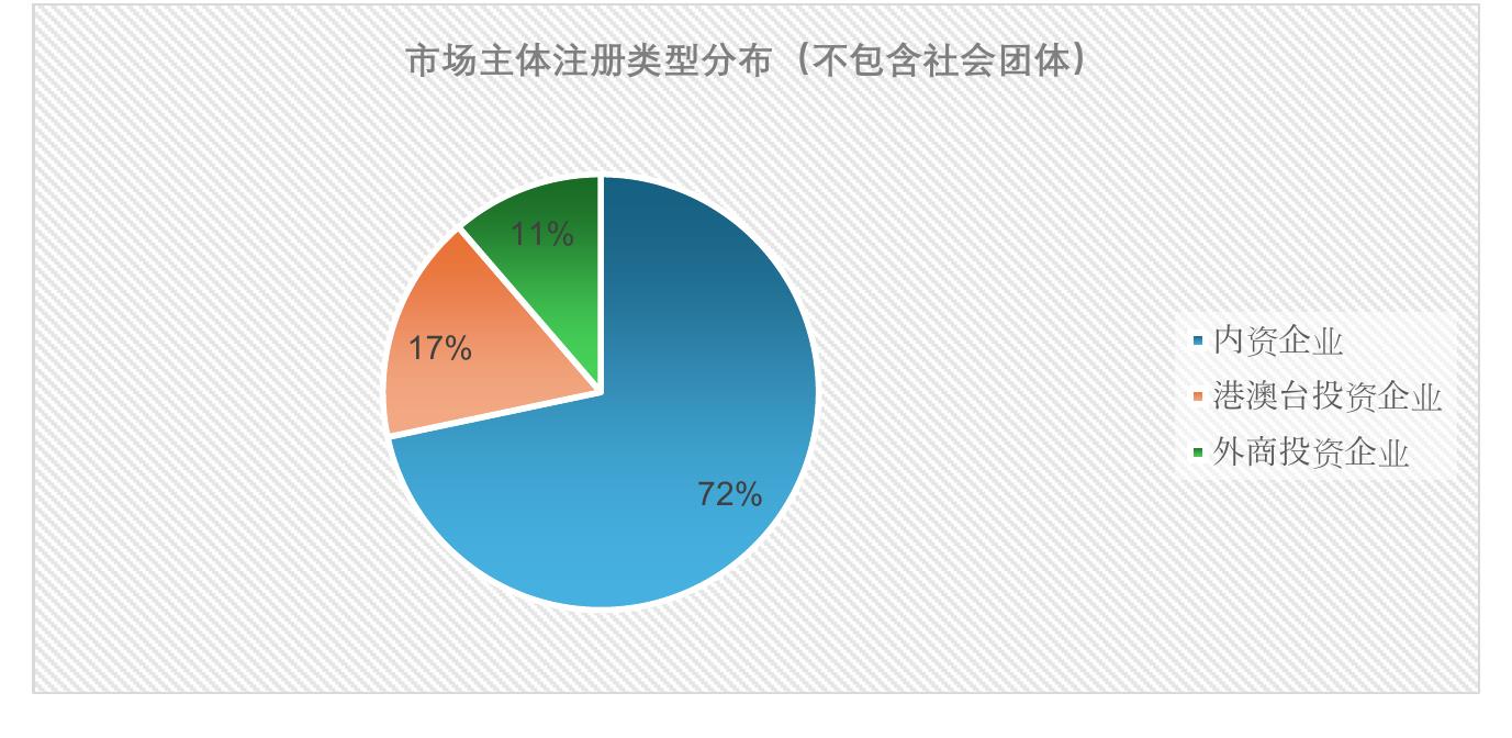 市场主体注册类型分布（不包含社会团体）