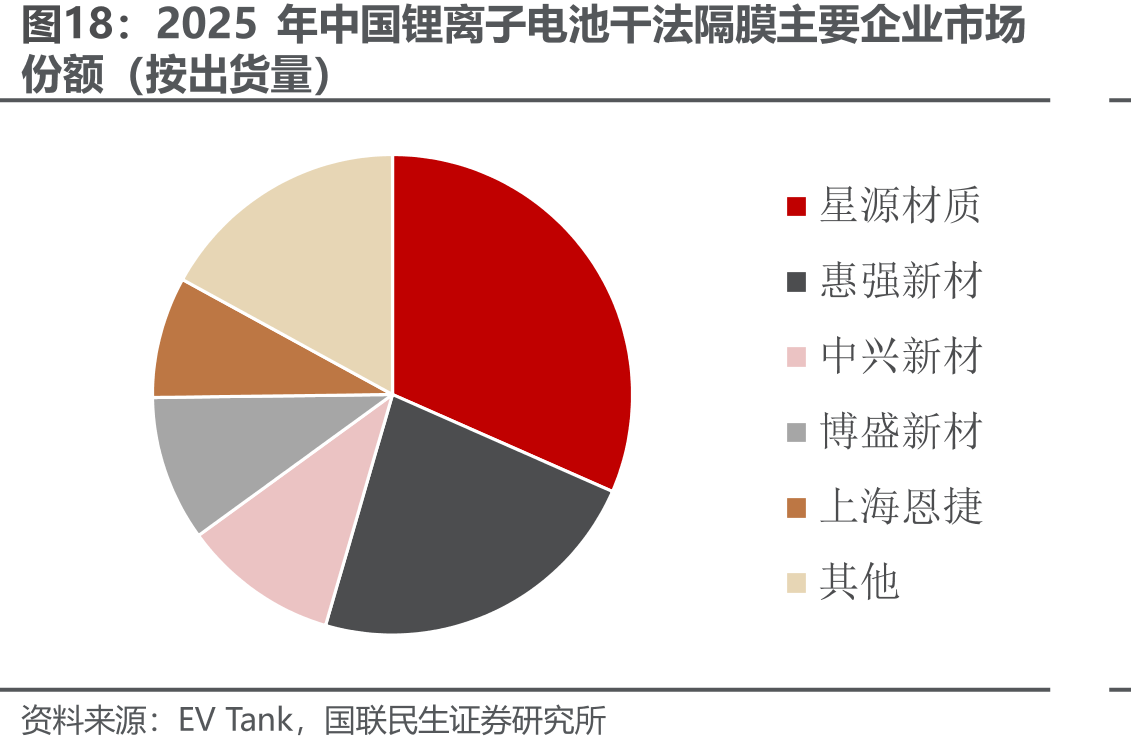 2025年中国锂离子电池干法隔膜主要企业市场