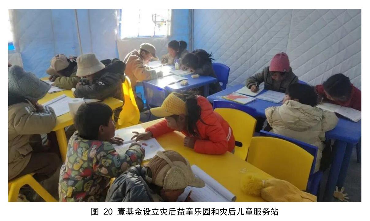 图20壹基金设立灾后益童乐园和灾后儿童服务站