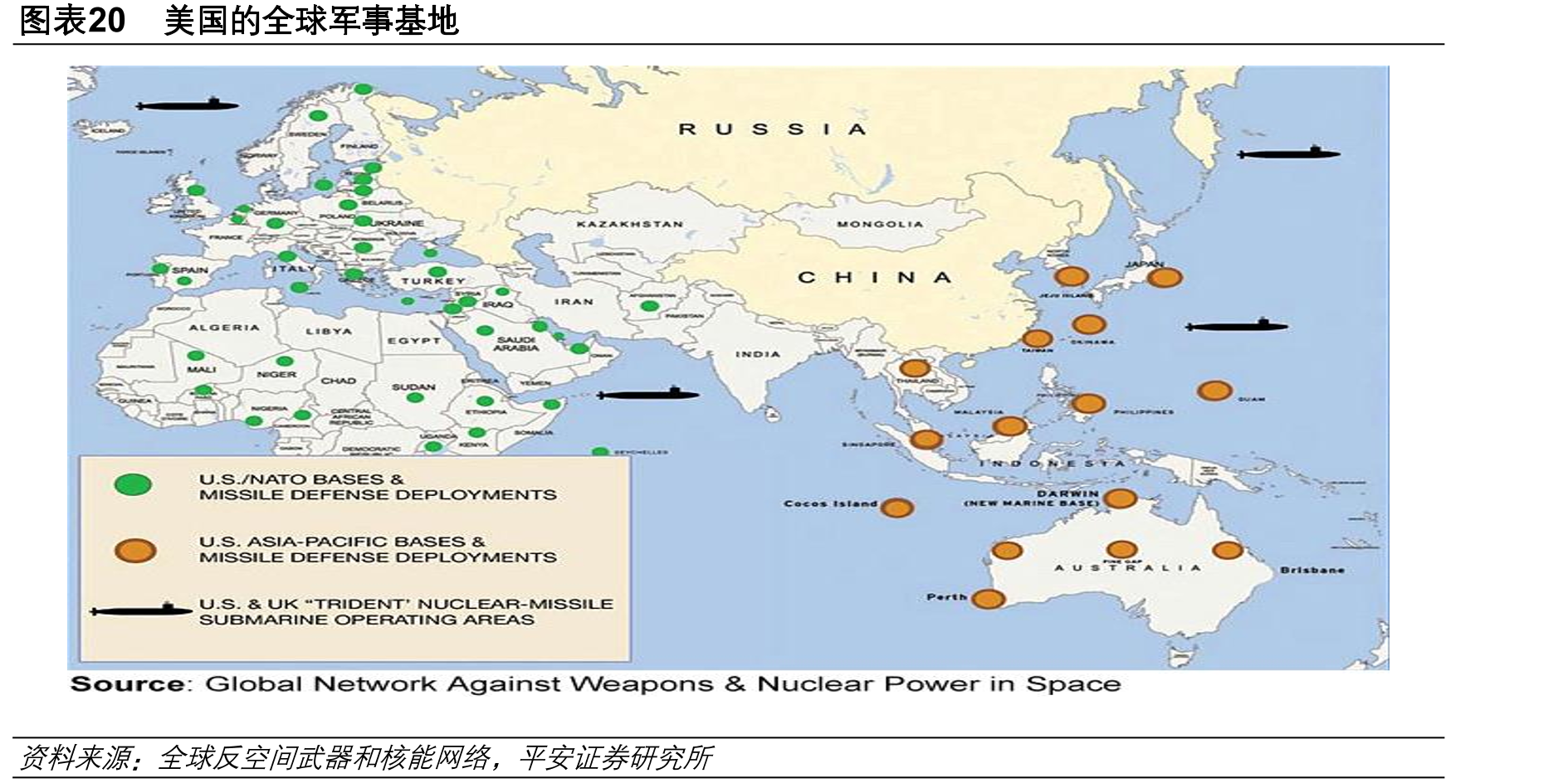 图表20美国的全球军事基地