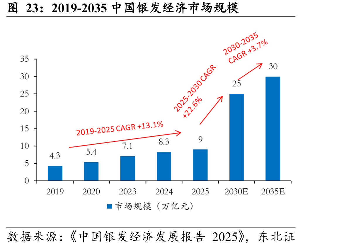 2019-2035中国银发经济市场规模