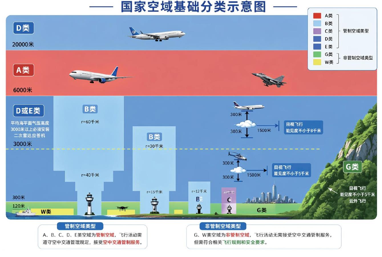 国家空域基础分类示意图