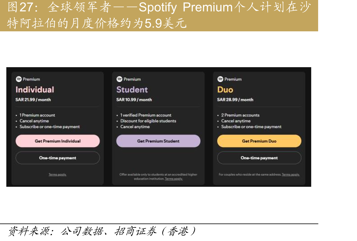 全球领军者——SpotifyPremium个人计划在沙