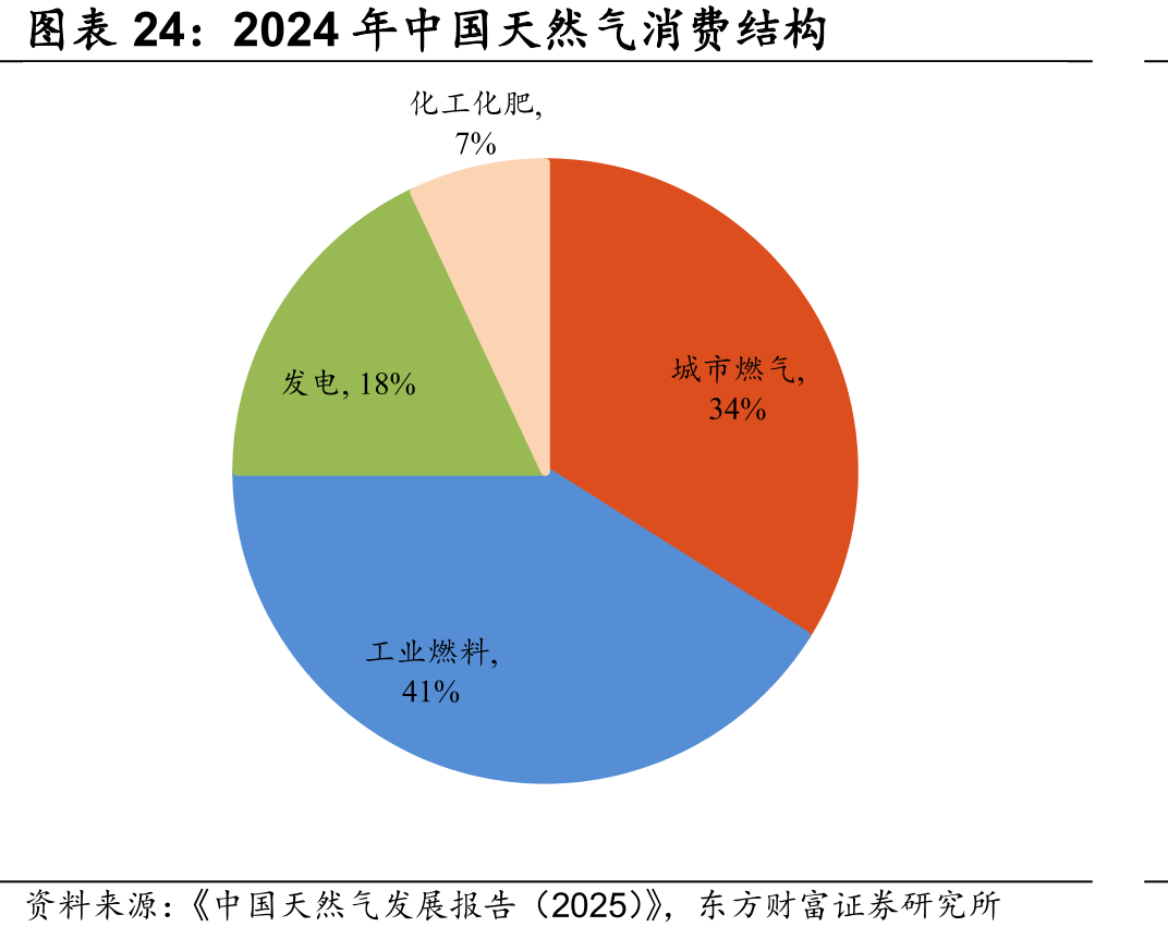 2024年中国天然气消费结构