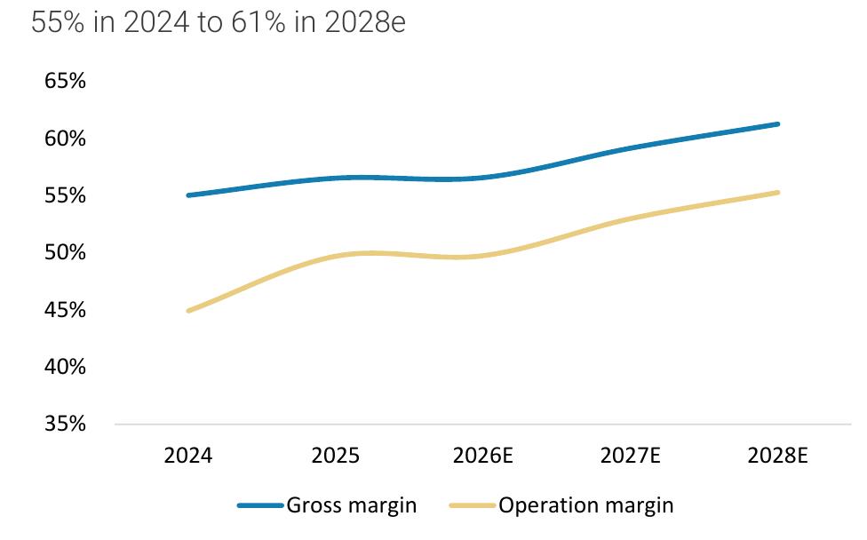 Gross Margin and Operating Margin Trends (2024–2028E)