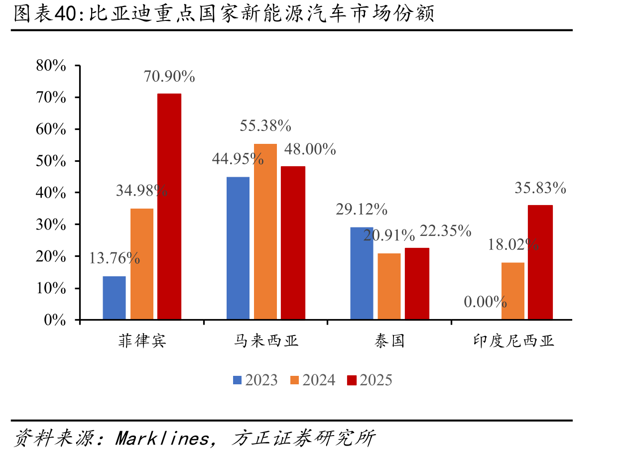 比亚迪重点国家新能源汽车市场份额