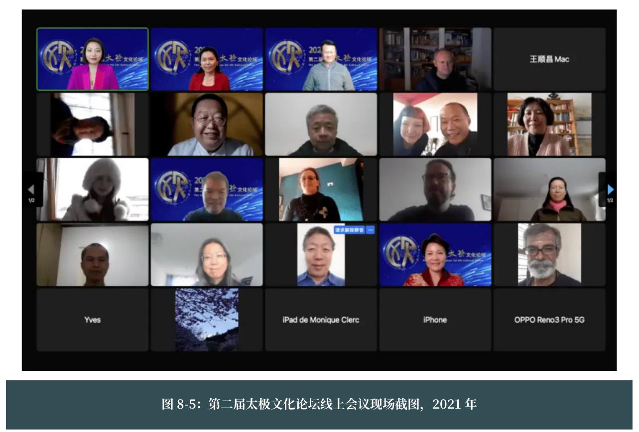 图8-5：第二届太极文化论坛线上会议现场截图，2021年