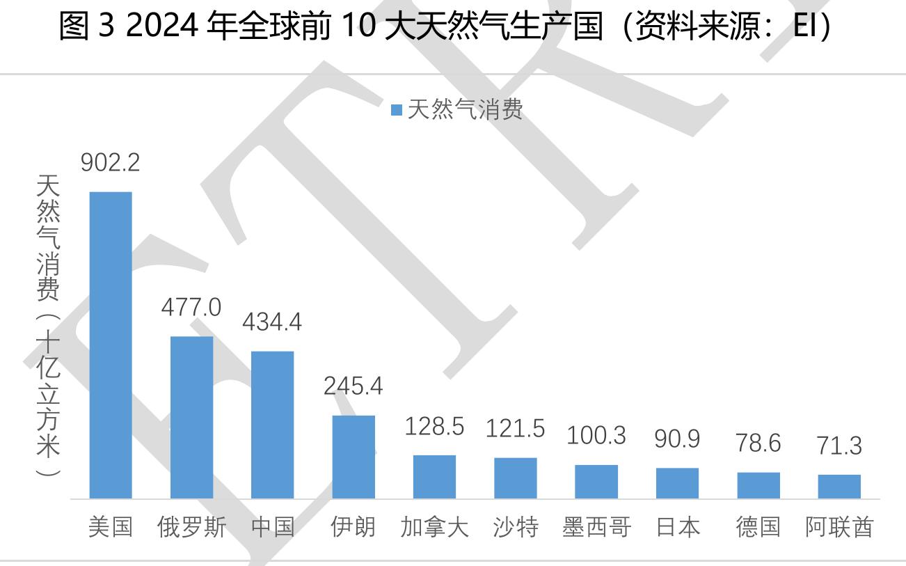 图32024年全球前10大天然气生产国