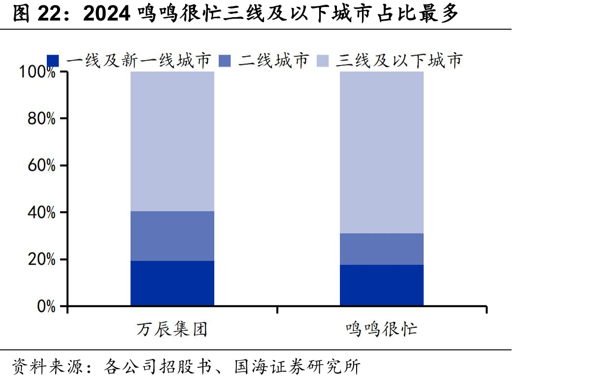 2024鸣鸣很忙三线及以下城市占比最多