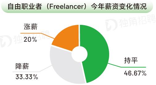自由职业者薪资波动剧烈：降薪比例达33.33%，远超行业均值