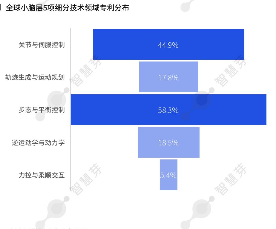全球小脑层5项细分技术领域专利分布
