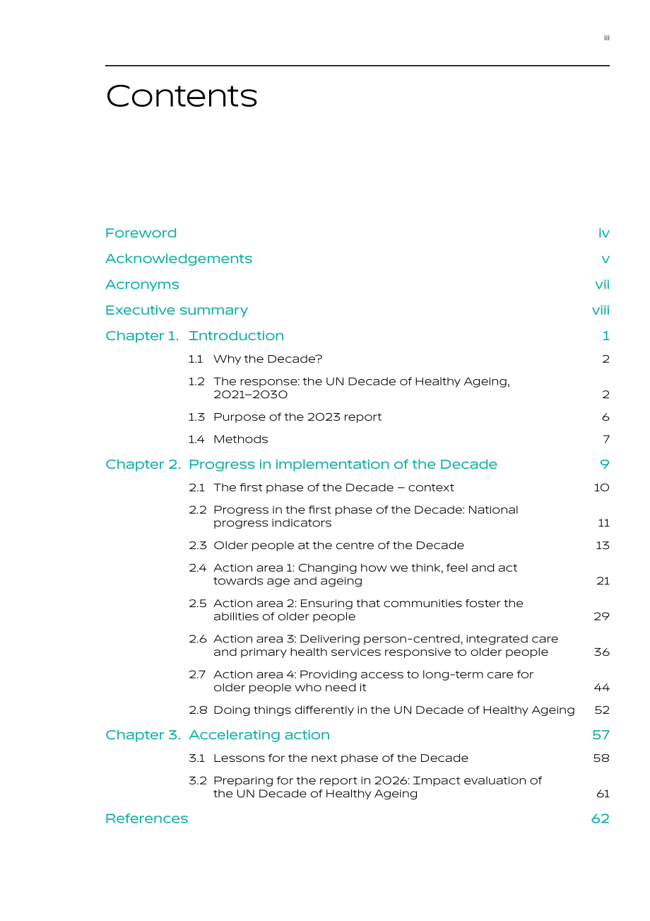 WHO：联合国健康老龄化十年进展报告（2021-2023年）（英文版）（88页）.pdf_第5页