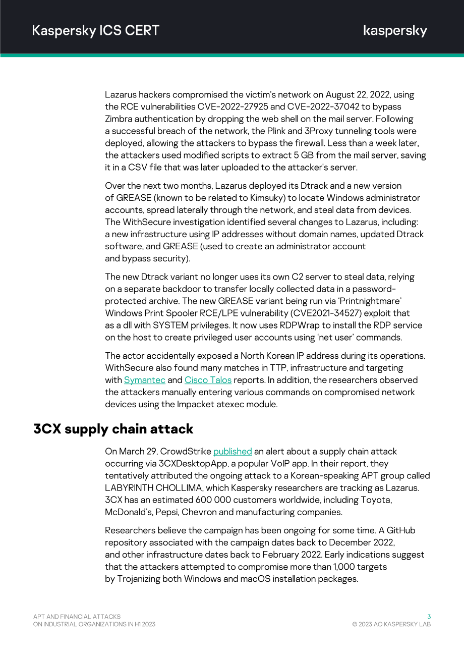 卡巴斯基：2023H1针对工业组织的APT和金融攻击概述报告（英文版）（15页）.pdf_第4页