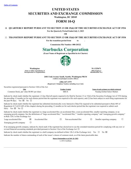 星巴克Starbucks Corp. (SBUX) 2023财年第三季度财报（英文版）（46页）.pdf