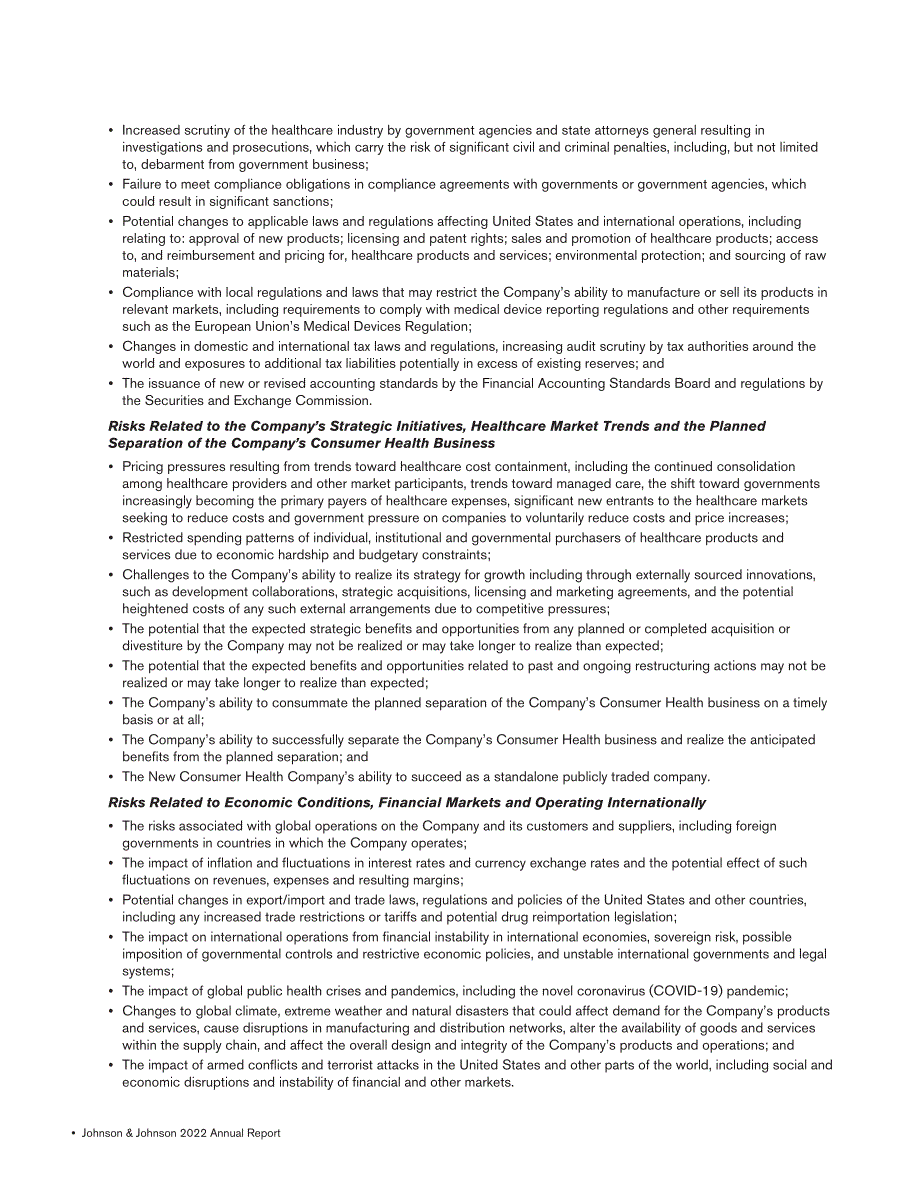 强生Johnson &ampamp Johnson（JNJ）2022年年度报告「NYSE」（英文版）（140页）.pdf_第10页