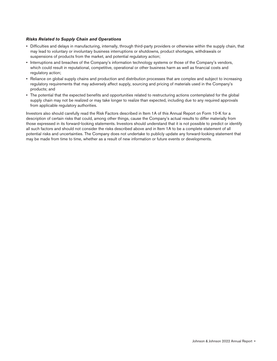 强生Johnson &ampamp Johnson（JNJ）2022年年度报告「NYSE」（英文版）（140页）.pdf_第11页