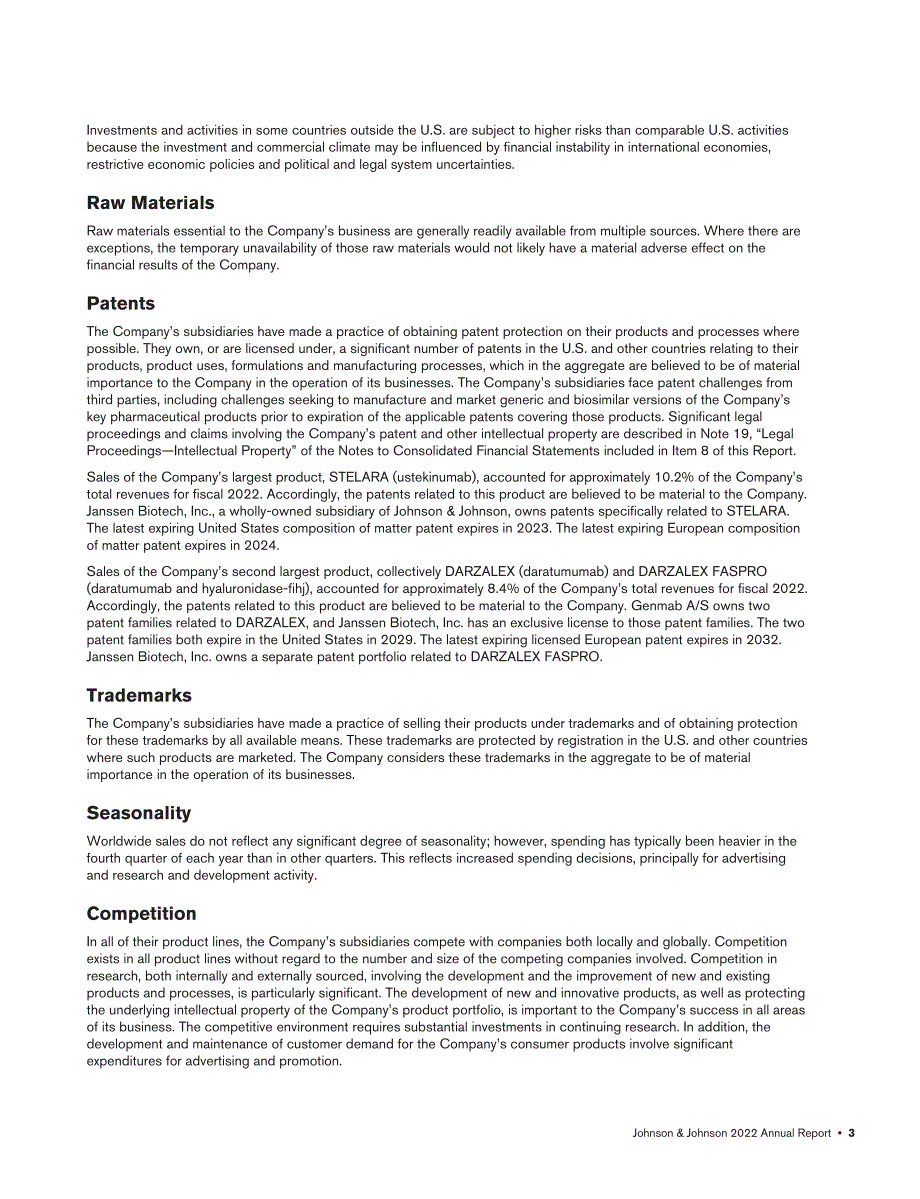 强生Johnson &ampamp Johnson（JNJ）2022年年度报告「NYSE」（英文版）（140页）.pdf_第15页