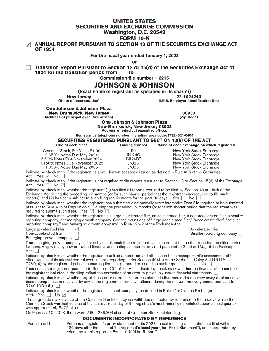 强生Johnson &ampamp Johnson（JNJ）2022年年度报告「NYSE」（英文版）（140页）.pdf_第7页