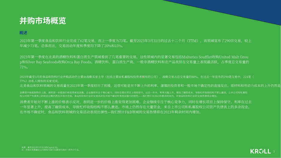Kroll：2023年春季食品和饮料行业并购洞察报告（英文版）（17页）.pdf_第3页