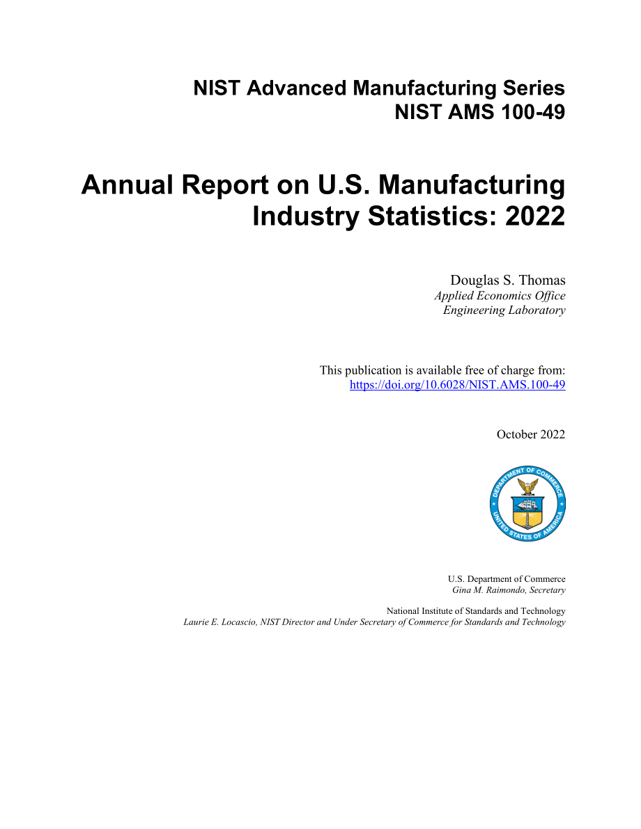 美国国家标准技术研究院（NIST）：2022年度美国制造业统计数据报告（英文版）（64页）.pdf_第2页