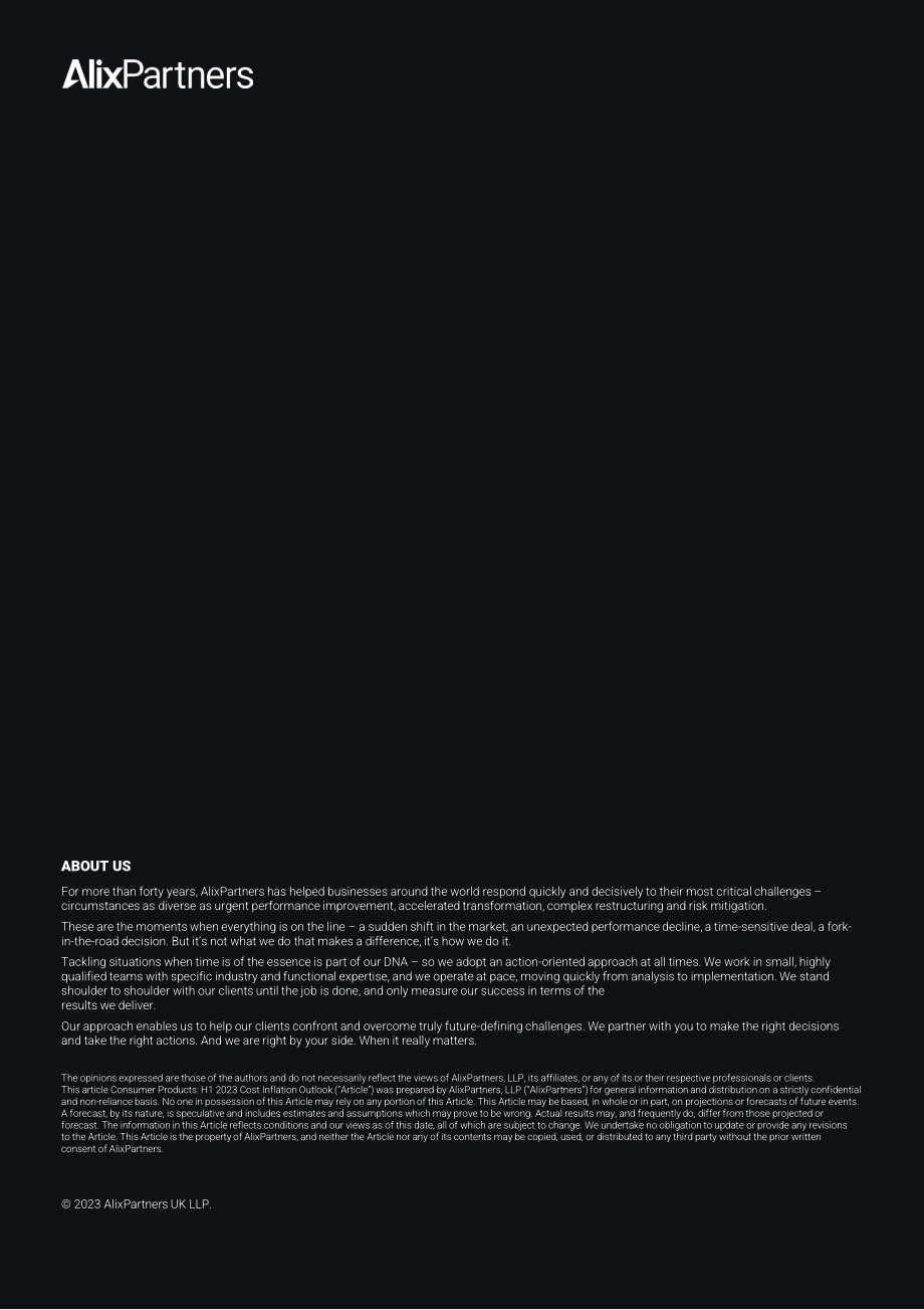 艾睿铂（AlixPartners） ：2023H1消费品成本通胀成本通胀展望报告（英文版）（18页）.pdf_第9页