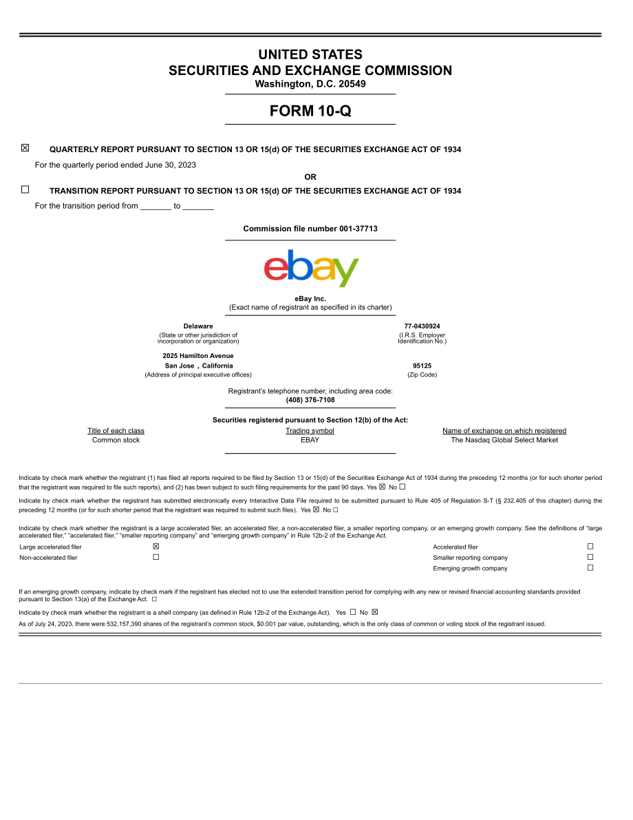 eBay（EBAY） 2023年第二季度财报（英文版）（188页）.pdf_第1页