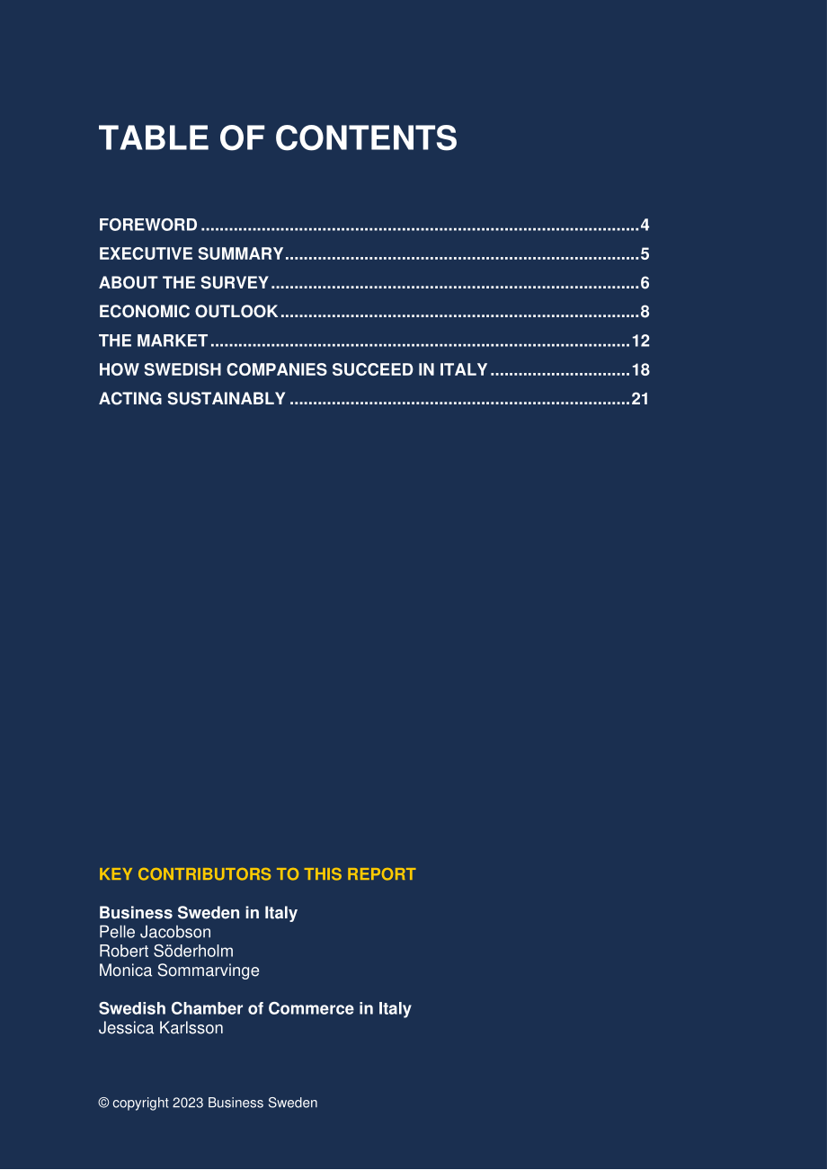 Team Sweden：2023年意大利商业环境调查报告（英文版）（26页）.pdf_第2页