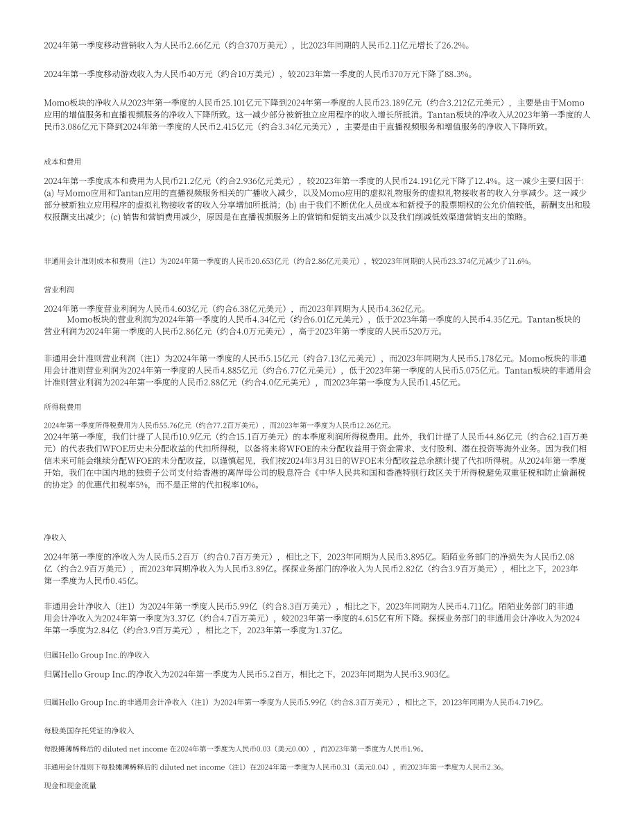 挚文集团2024年第一季度财报（英文版）（10页）.pdf_第2页