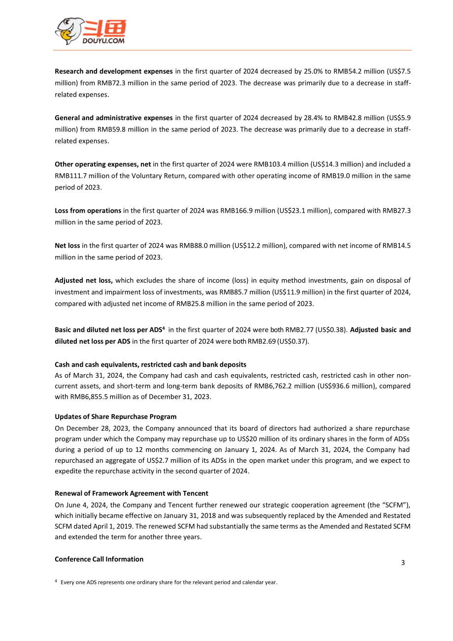 斗鱼（DOYU.US）2024年第一季度财报（英文版）（10页）.pdf_第3页