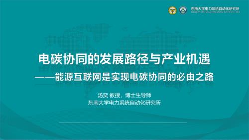 东南大学：电碳协同的发展路径与产业机遇-能源互联网是实现电碳协同的必由之路（49页）.pdf