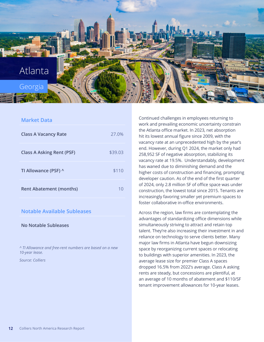 高力国际（Colliers）：2024年北美律所办公楼市场年度回顾和展望报告（英文版）（32页）.pdf_第12页