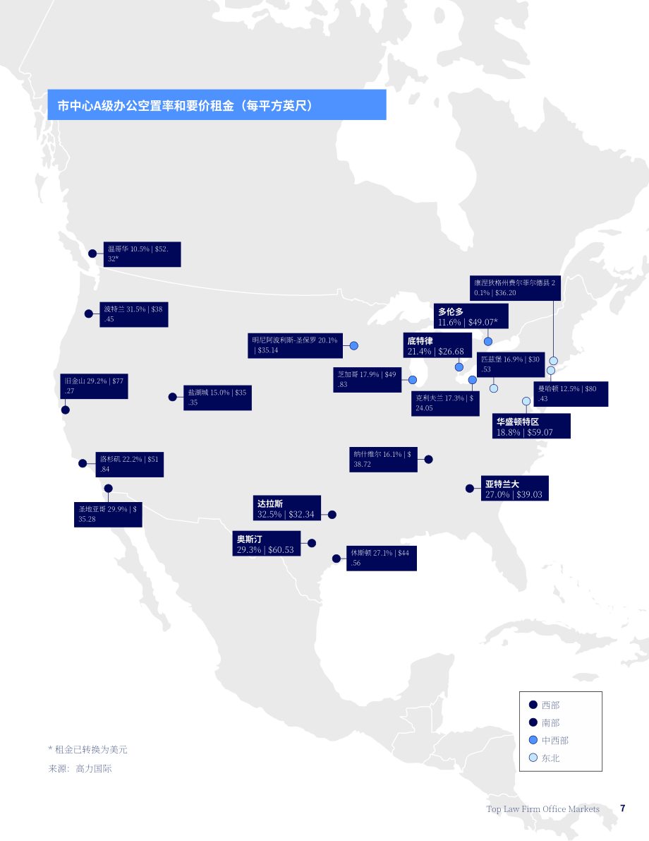 高力国际（Colliers）：2024年北美律所办公楼市场年度回顾和展望报告（英文版）（32页）.pdf_第7页