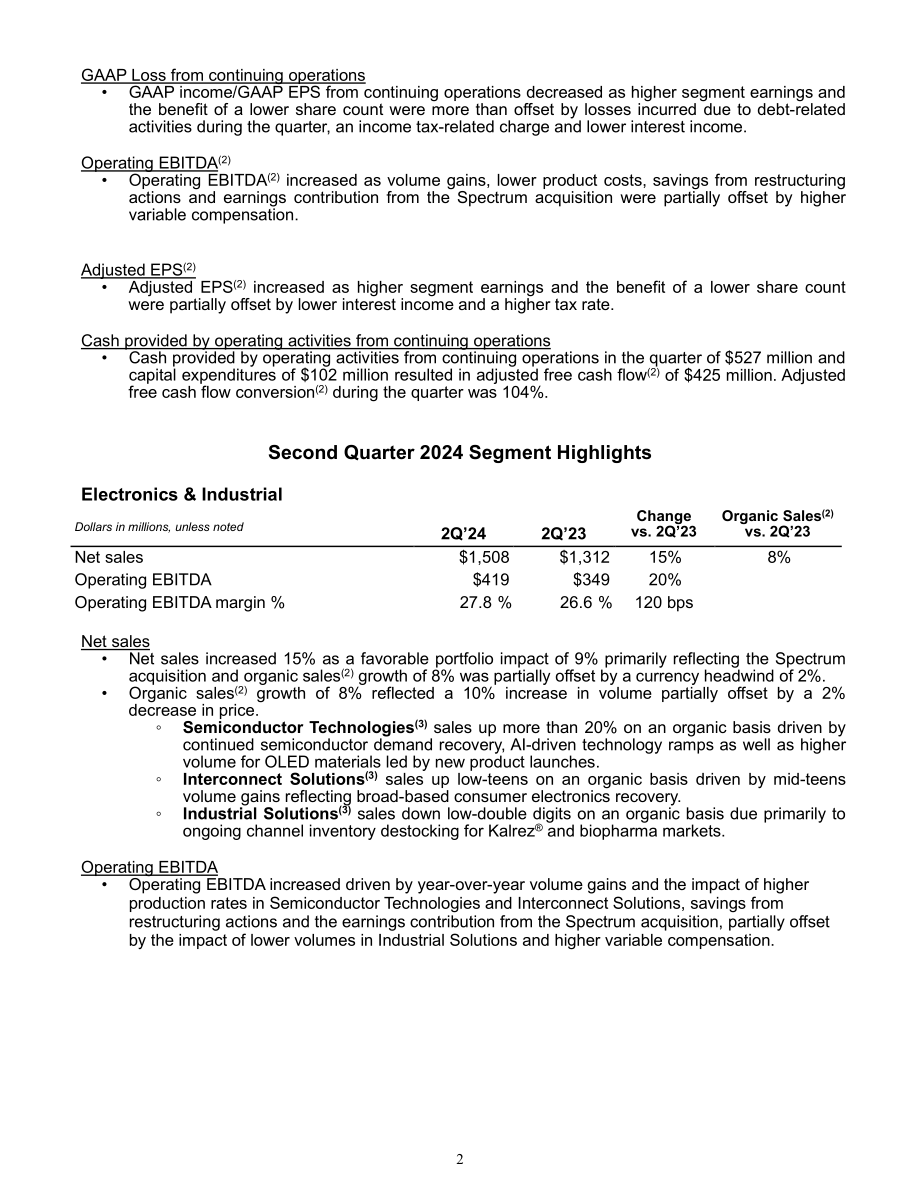 杜邦公司DuPont（DD）2024年第二季度财报「NYSE」（英文版）（14页）.pdf_第2页