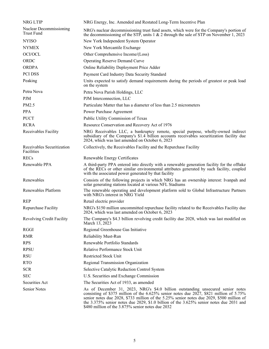 NRG Energy（NRG）2023年10-K年度报告（英文版）（169页）.pdf_第5页