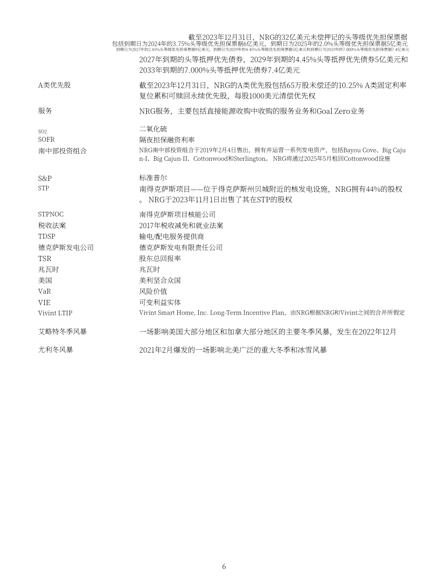 NRG Energy（NRG）2023年10-K年度报告（英文版）（169页）.pdf_第6页