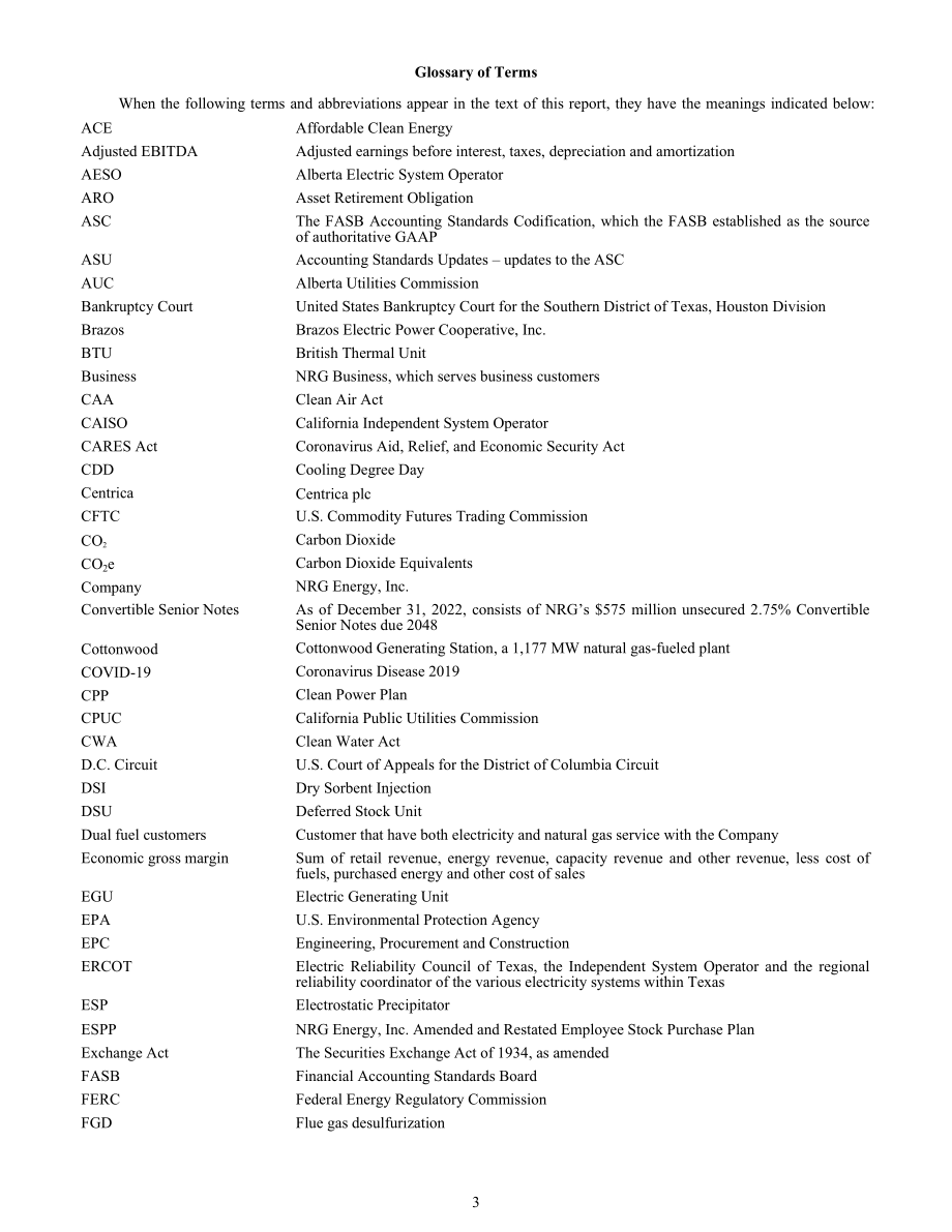 NRG Energy（NRG）2022年10-K年度报告（英文版）（159页）.pdf_第3页