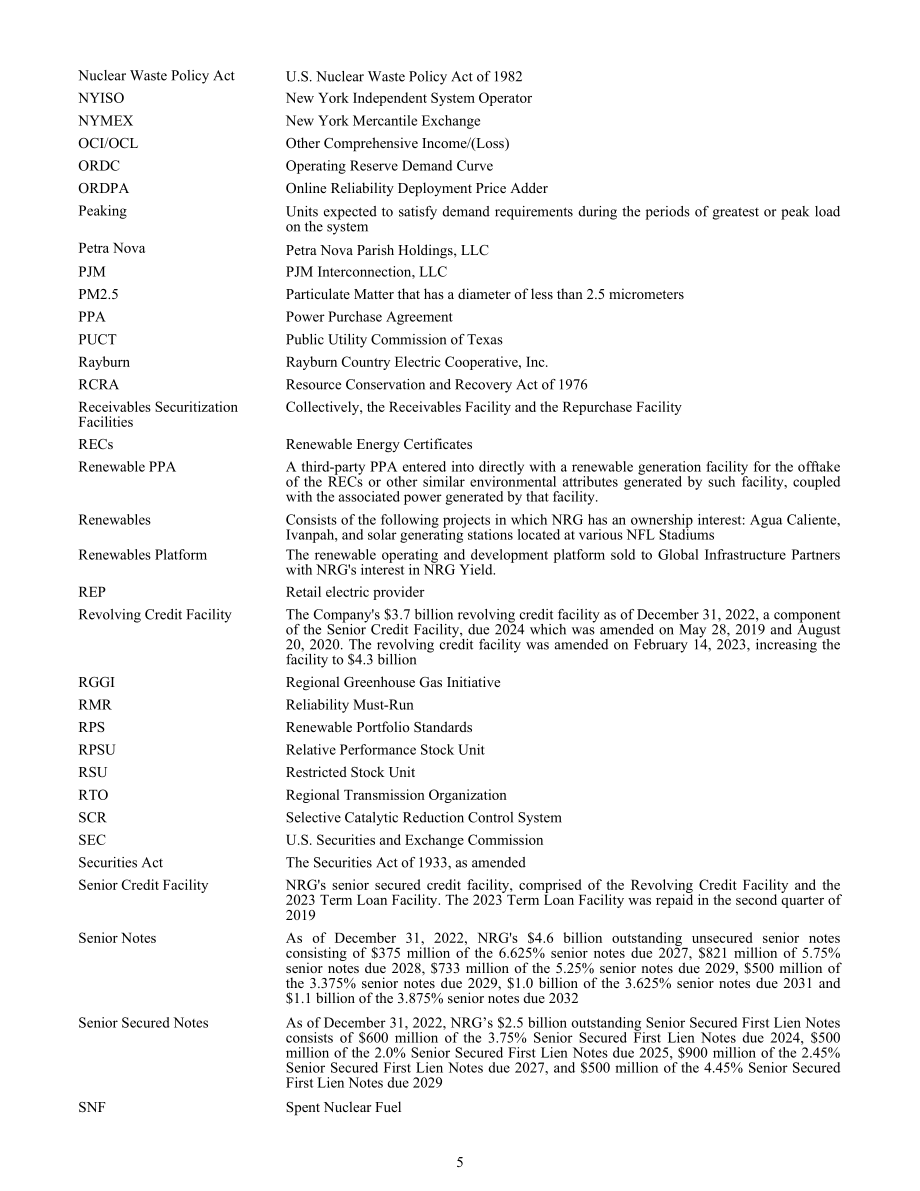 NRG Energy（NRG）2022年10-K年度报告（英文版）（159页）.pdf_第5页