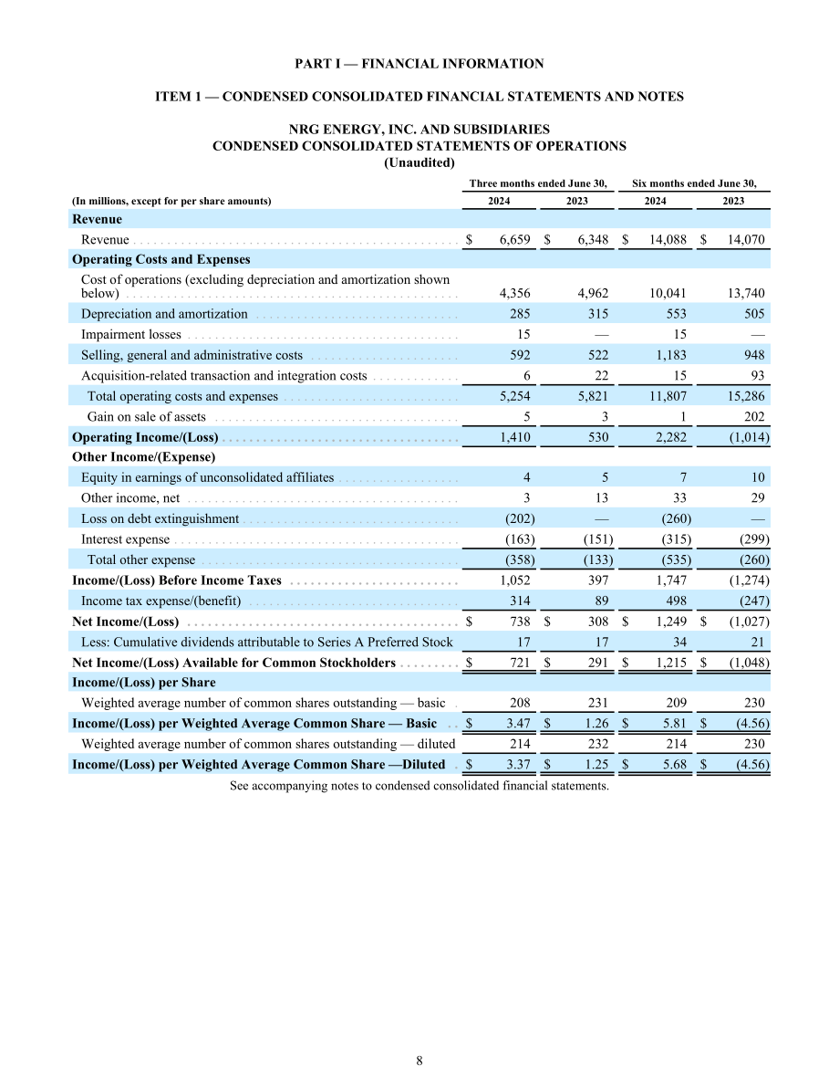 NRG Energy（NRG）2024年第二季度财报（英文版）（83页）.pdf_第8页