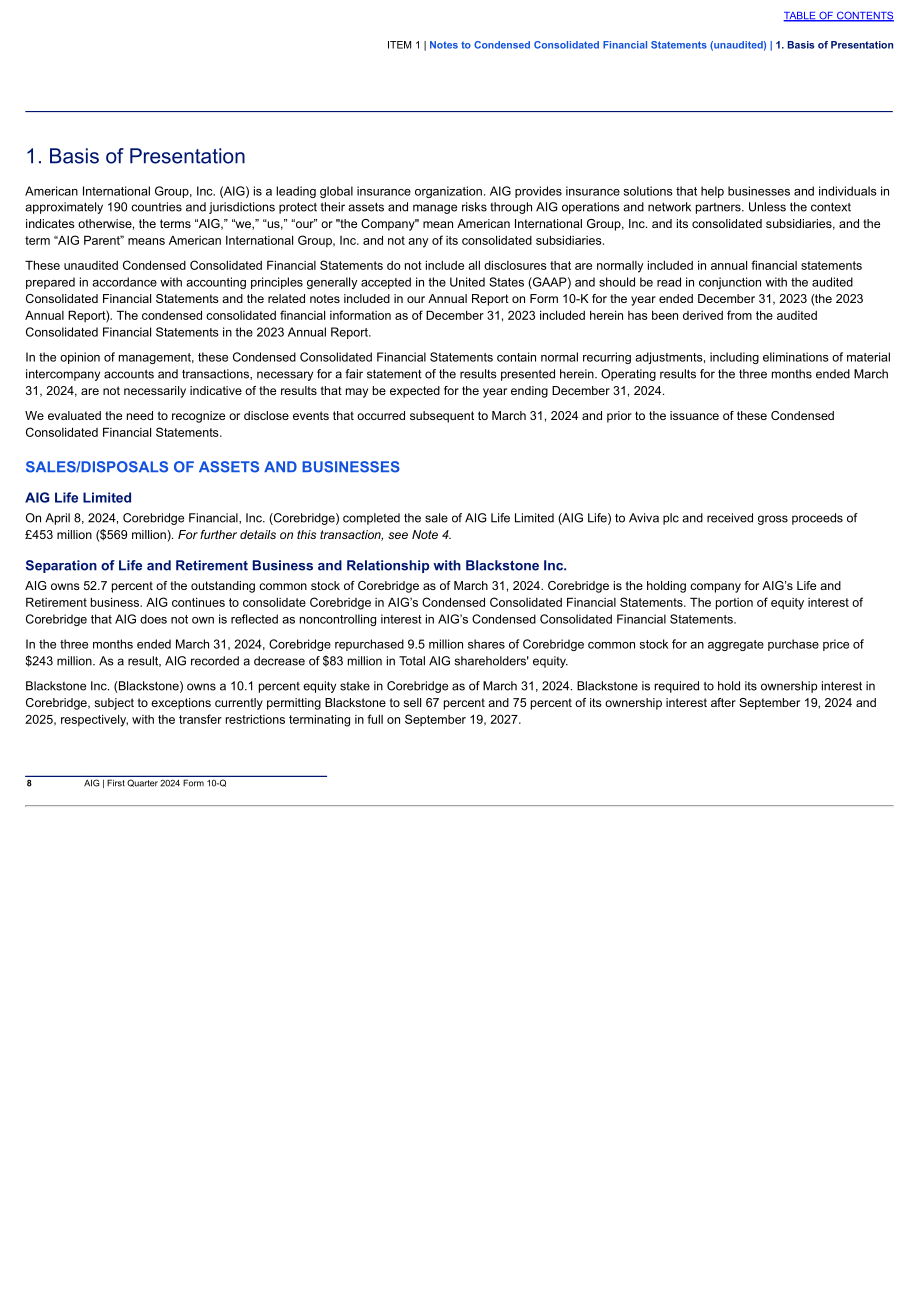 美国国际集团（AMERICAN INTERNATIONAL GROUP）2024年第一季度财报（英文版）（131页）.pdf_第9页