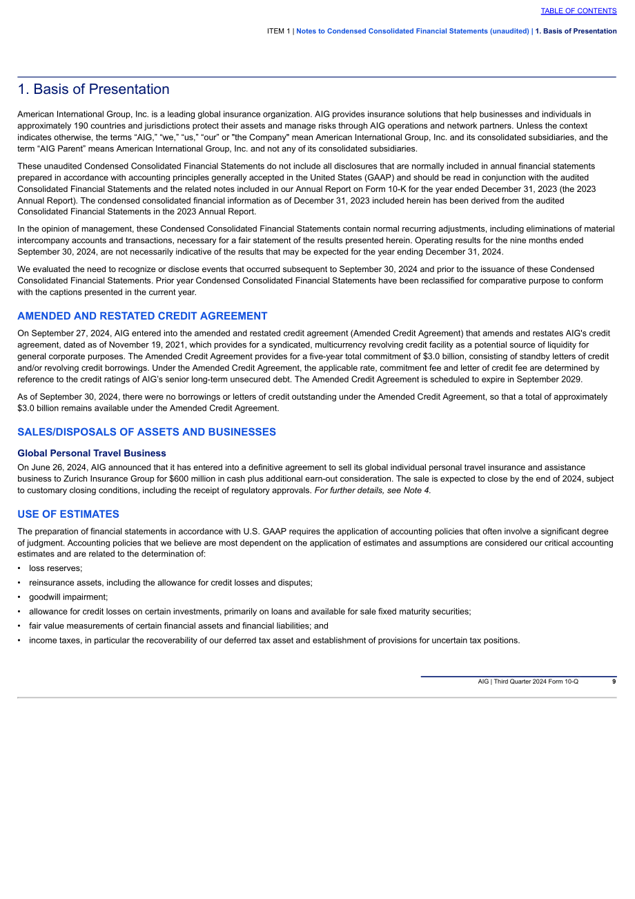 美国国际集团（AMERICAN INTERNATIONAL GROUP）2024年第三季度财报（英文版）（287页）.pdf_第10页