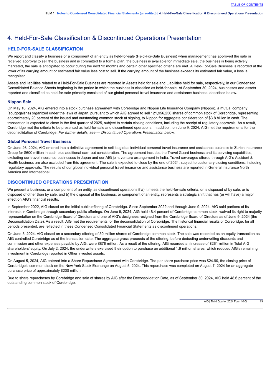 美国国际集团（AMERICAN INTERNATIONAL GROUP）2024年第三季度财报（英文版）（287页）.pdf_第14页