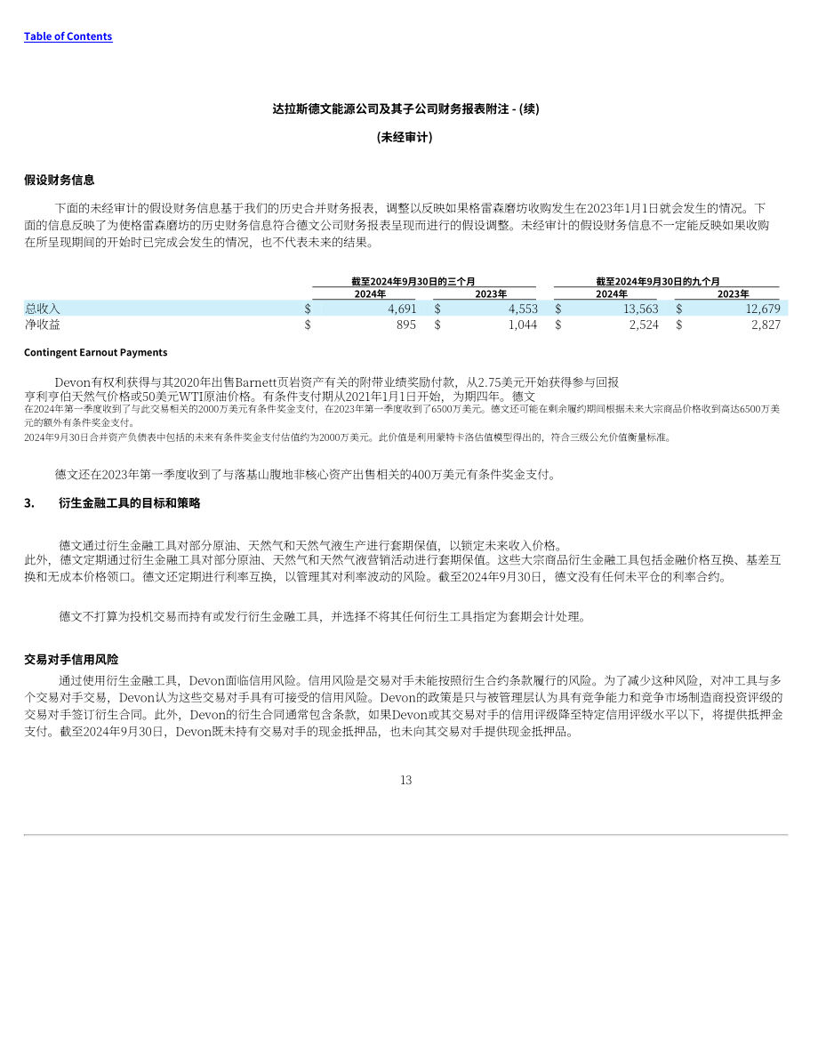 戴文能源公司Devon Energy（DVN）2024年第三季度财报（英文版）（72页）.pdf_第13页