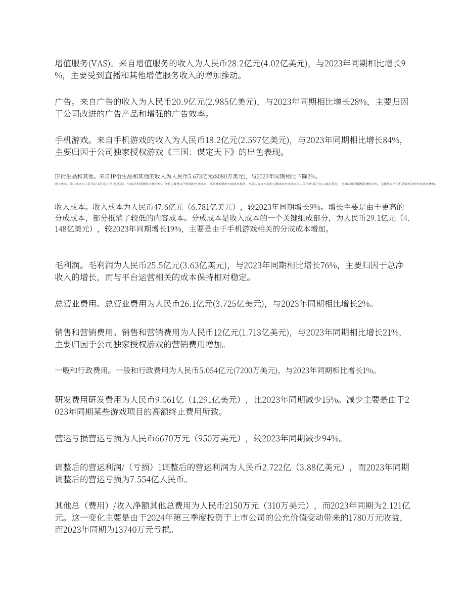 哔哩哔哩Bilibili Inc.（BILI）2024年第三季度财报「NASDAQ」（英文版）（12页）.pdf_第2页