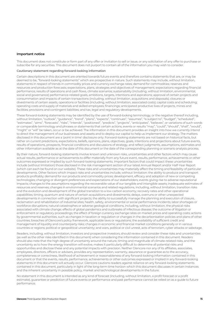 嘉能可（GLENCORE）2024年第三季度财报（英文版）（16页）.pdf_第15页