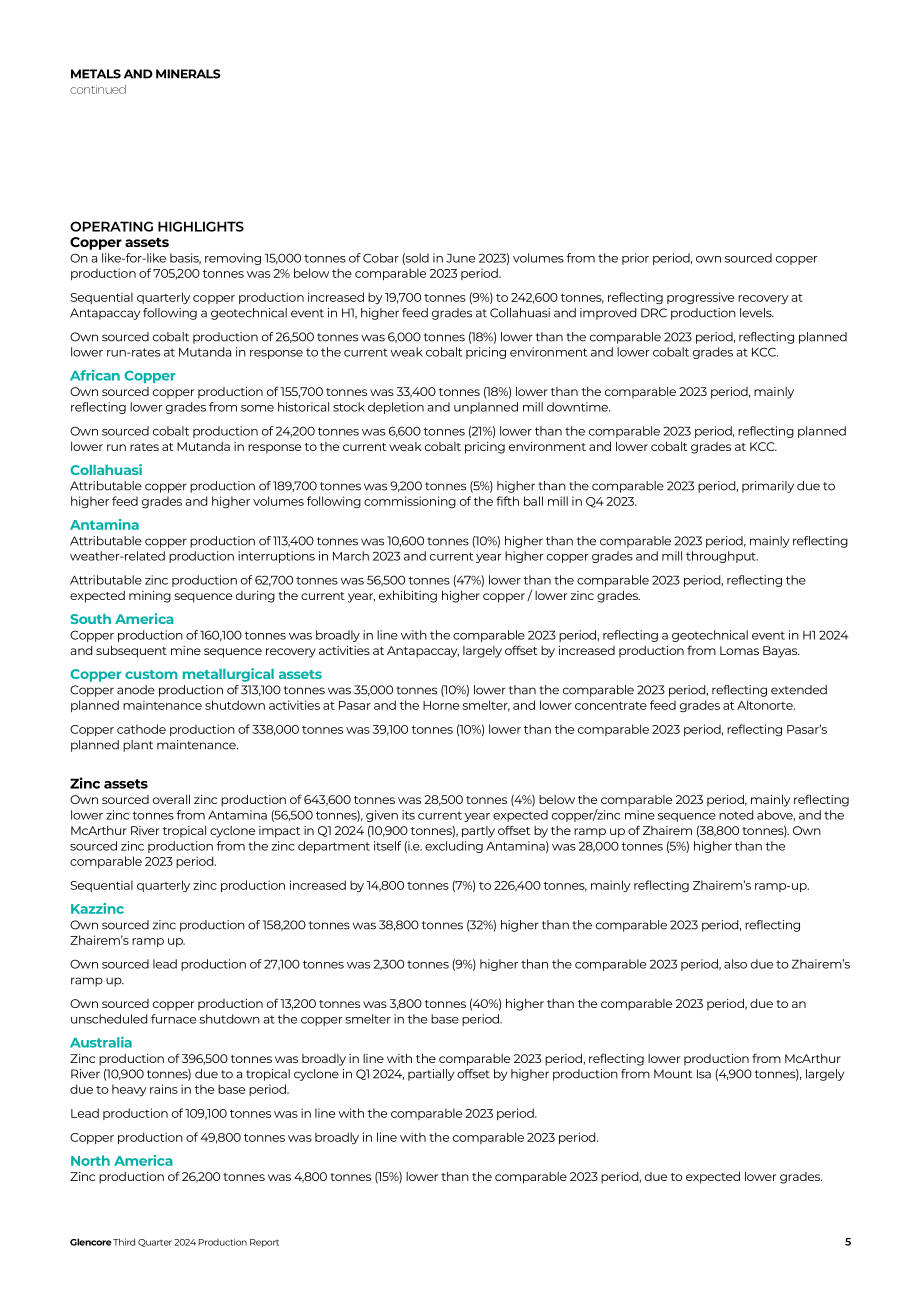 嘉能可（GLENCORE）2024年第三季度财报（英文版）（16页）.pdf_第5页