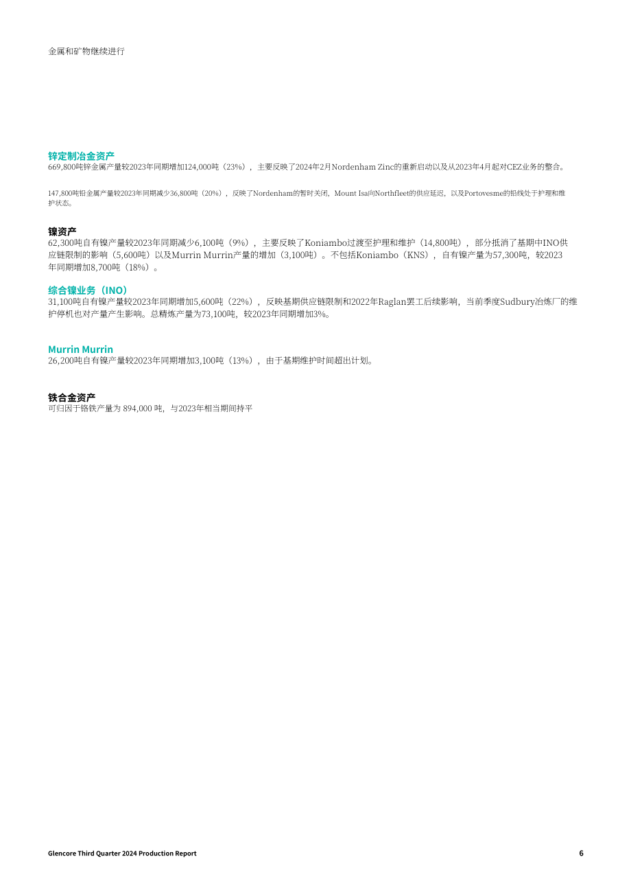 嘉能可（GLENCORE）2024年第三季度财报（英文版）（16页）.pdf_第6页