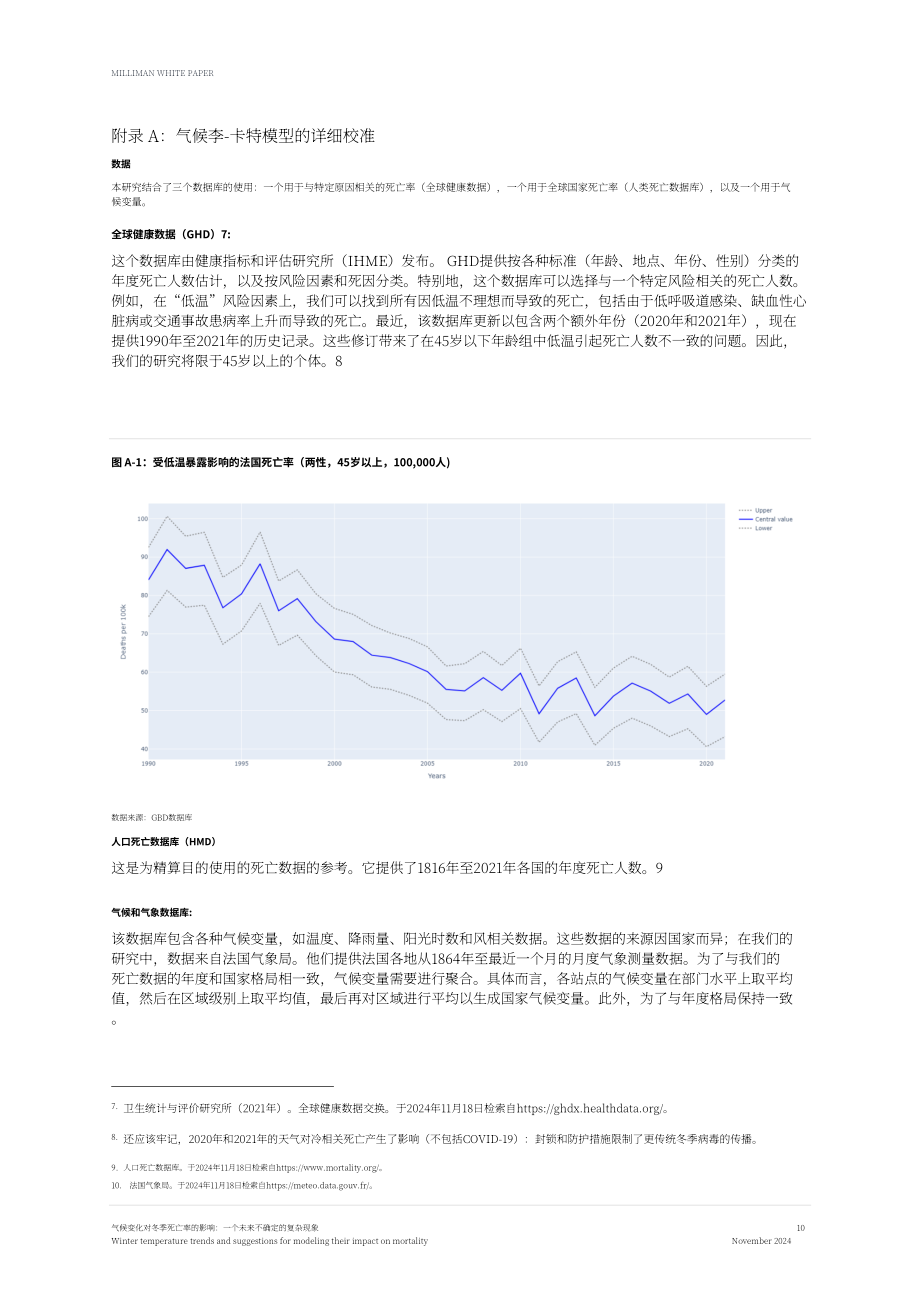 Milliman：2024气候变化对冬季死亡率的影响研究报告：未来趋势的不确定性与冬季气温对死亡率影响的模型构建建议（英文版）（17页）.pdf_第10页