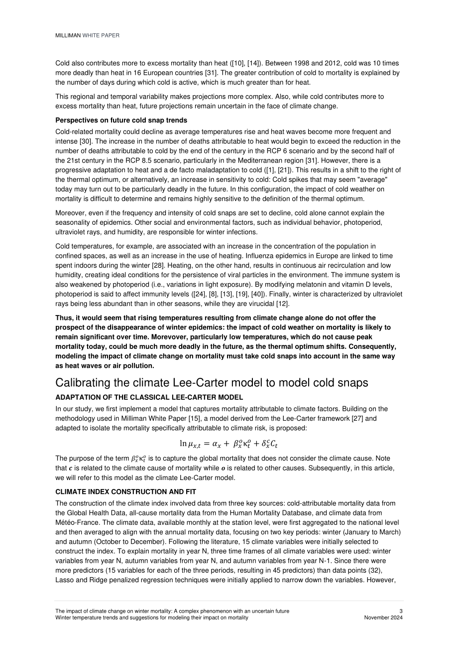 Milliman：2024气候变化对冬季死亡率的影响研究报告：未来趋势的不确定性与冬季气温对死亡率影响的模型构建建议（英文版）（17页）.pdf_第3页