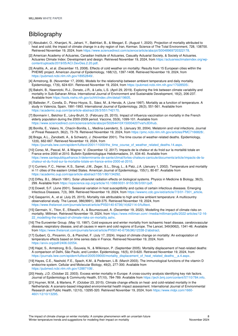 Milliman：2024气候变化对冬季死亡率的影响研究报告：未来趋势的不确定性与冬季气温对死亡率影响的模型构建建议（英文版）（17页）.pdf_第8页